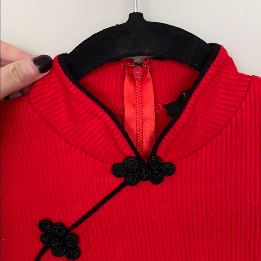 Red Detailed Bodysuit - Picture 3 of 7